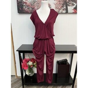 Mine Britton women’s jumpsuit  Elastic Waist Sleeveless Size S Surplice neckline